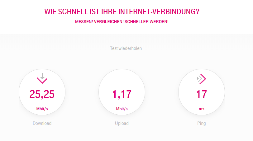 Speedtest bei t-online.de